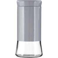 Orsina Grey Steel Wrap Glass Storage Jar, 1500ml Capacity, Modern Design with Grey Steel Lid, Kitchen Storage