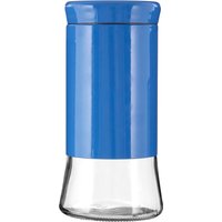 Orsina Grey Steel Wrap Glass Storage Jar, 1500ml Capacity, Modern Design with Grey Steel Lid, Kitchen Storage in Blue
