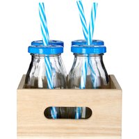 Elegant Straws & Lids Glass Drinking Bottles Convenient Clear Glass Jars Versatile Glass Bottles