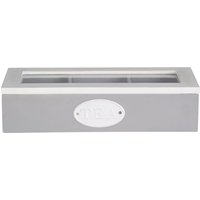 Orsina Organized 3 Compartment Tea Storage Box, Grey with Glass Lid Box For Kitchen, Afternoon Tea Bag Organizer
