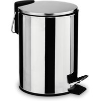 Orsina 3 Litre Pedal Bin With Soft Close Lid, Compact Metal Bin With Removable Inner Bucket, Ideal For Bathrooms in Silver