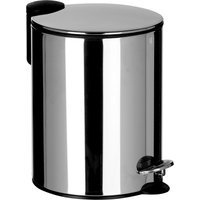 Orsina 5 Litre Pedal Bin With Soft Close Lid, Compact Metal Bin With Removable Inner Bucket, Ideal For Bathrooms in Silver