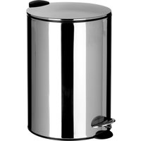 Orsina 20 Litre Pedal Bin With Soft Close Lid, Compact Metal Bin With Removable Inner Bucket, Ideal For Bathrooms in Silver
