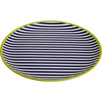 Orsina Floral Design Stripe Tray, Curved Contemporary Dining Tray, Functional Breakfast Tray, Versatile Lunch Tray