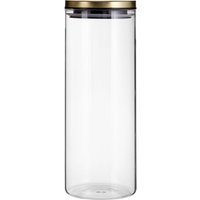 Orsina 1600ml Gold Lid Storage Jar, Clear Glass with Airtight Silicone Seal & Gold-Coloured Metal Lid