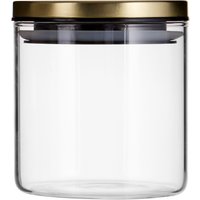 Orsina Freska 550ml Storage Jar, Clear Glass with Airtight Silicone Seal & Metallic Lid in Gold