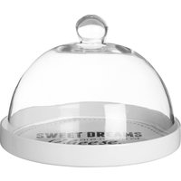 Orsina Stylish Cheese Board With Glass Dome, Durable Cheese Board For Efiicient Cooking, Convenient Stoneware Board in White