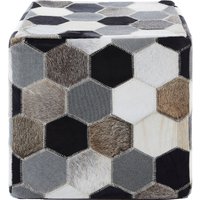 Orsina Safira Leather Patchwork Pouffe