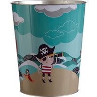 Orsina Pirate Waste Bin, Fun & Colourful Kids Bin With Pirate Theme, Lightweight & Durable Plastic Design