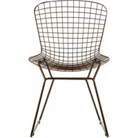 Orsina Metal Grid Frame Wire Chair, Comfortable Seating Garden Wire Chair, Easy Cleaning Wire Frame in Brown