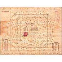 Orsina Rubberwood Pastry Board, Durable Wooden Pastry Board with Measurement Guides in Natural