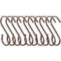 Set 10 Matte Rose Gold Hooks Durable Metal S Hooks Hanging Kitchen Utensils Or Accessories Sleek Silver