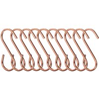 Orsina Set Of 10 Matte Rose Gold Hooks, Durable Metal S-Hooks For Hanging Kitchen Utensils Or Accessories, Sleek