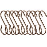 Orsina Set Of 10 Matte Rose Gold Hooks, Durable Metal S-Hooks For Hanging Kitchen Utensils Or Accessories, Sleek in Copper