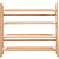 Orsina ARLA 4 Tiers Folding Shoe Rack in Natural
