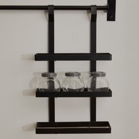 Orsina Matte Black Three Level Hanging Rack, Wall Mounted Storage Rack With Tiered Design, Durable Metal Frame