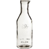 Orsina Elegant Clear Glass Embossed Pineapple Design 1000ml Carafe, Rustic Water Carafe, Borosilicate Glass Carafe