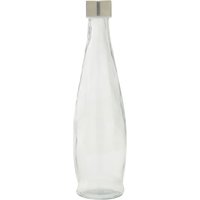 Elegant Glass Bottle Metal Lid Versatile Glassware Transparent Drinking Glass