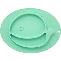 Orsina Light Green Food Plate, Stain Resistant Food Plate, Light Green Whale Food Plate, Everyday Use Food Plate