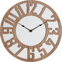 Orsina Vitus Carved Wood Wall Clock in Brown
