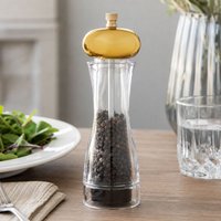 Orsina Small Clear & Copper Salt & Pepper Mill, Acrylic & Copper Finish Grinder, Adjustable Ceramic Mechanism in Gold
