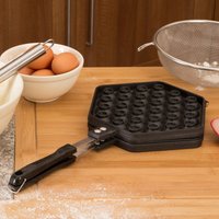 Orsina Hexagonal Eggette Waffle Maker, Bubble Waffle Griddle, Eggette Maker With Bakelite Handle & Secure Lock in Black