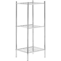 Orsina Versatile 3 Tier Chrome Metal Shelf Unit, Contemporary Large Shelving Unit, Durable Shelf Unit For Bedroom in Silver