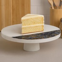 Orsina Imogen White Marble Round Cake Stand