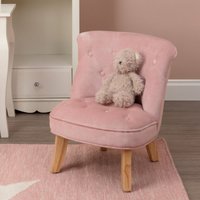 Orsina Kids Chair, Comfortable Seating Indoor Chair, Easy to Clean Bedroom Chair, Adjustable Velvet Chair in Pink