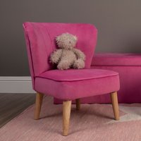Orsina Kids Chair, Comfortable Seating Pink Velvet Chair, Easy to Clean Bedroom Chair, Adjustable Small Chair