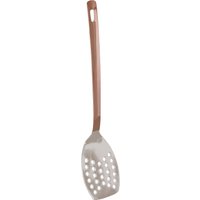 Dual Tone Reflective Finish Slotted Turner Stainless Steel Kitchen Tool Spatula Hanging Hole
