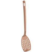 Dual Tone Reflective Copper Finish Slotted Turner Stainless Steel Kitchen Tool Spatula Hanging Hole