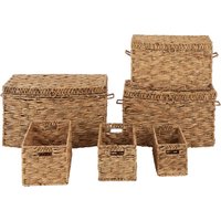 Orsina Lidi Set Of Six Brown Washed Storage Baskets in Natural