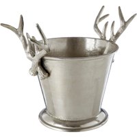 Aluminium Cooler Rounded Base Bucket Antler Design Handles Chiller Bucket Silver