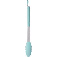 Stainless Steel Tongs Silicone Tips Heat Resistant Tongs Grip Kitchen Tongs Sliding Lock Turquoise