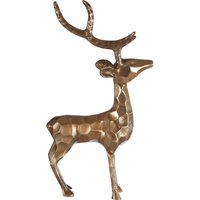 Orsina Gold Finish Floor Standing Stag Sculpture, Reflective Accent Stag Sculpture, Christmas Decor Stag Sculpture