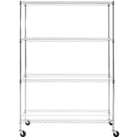 Orsina Contemporary Design 4 Tier Metal Shelf Unit, Versatile Unit For Living Room, Durable Standing Metal Unit in Silver