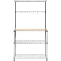 Orsina Versatile Design 4 Tier Shelf Unit, Contemporary Shelf Unit For Living Room, Durable Standing Metal Unit in Silver
