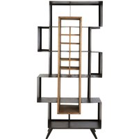 Orsina Black Iron Frame Shelf Unit, Elegant Storage Unit, Luxe Wall Shelf With Modular Compartments, Metal Shelf Unit