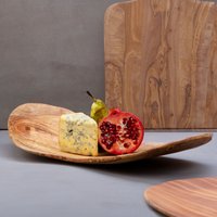 Orsina Kora Olive Wood Fruit Tray, Rich Graining in Brown