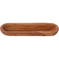 Orsina Kora Oval Plate, Renewable Olive Wood in Brown