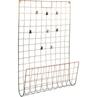Orsina Wall Mount Magazine Rack with Clips, Black & Rose Gold Iron Wire Files Holder, Modern Design Document Stand