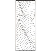 Orsina Large Black Leaf Design Metal Wall Art, Modern Artwork For Contemporary Homes, Metal Wall Flower Artwork