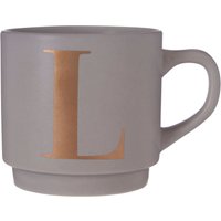 Reliable L Letter Mug Vibrant Pastel Finish Cup Gold Letter Accent Personalized Coffee Mug Grey