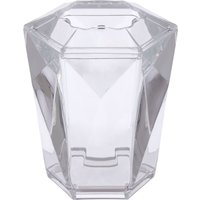 Orsina 3D Geometric Blue Acrylic Toothbrush Holder, Freestanding Toothbrush Unit, Lightweight Bathroom Accessory in Clear