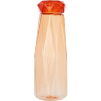 Orsina Deep Pink Plastic Water Bottle, 600ml Diamond Patterned Modern Water Bottle For Daily Use, Pink Water Bottle in Orange
