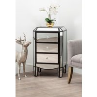 Orsina Glamorous Design 3 Drawer Mirrored Chest, Mirrored Surfaces Sturdy Chest, Ample Storage Chest Of Drawers in Silver