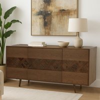 Orsina Spacious Brown Sideboard, Quality Crafted Sideboard For Livingroom, Versatile Design Mid Century Sideboard