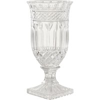 Orsina Footed Vase with Square Base, White Polyresin Design with Textured Finish, Ideal for Displaying in Clear