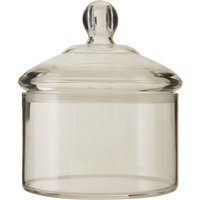 Orsina Stylish Transparent Round Jar 800 ml, Durable Contemporary Glass Jar With Lid, Sleek Airtight Storage Jar in Clear